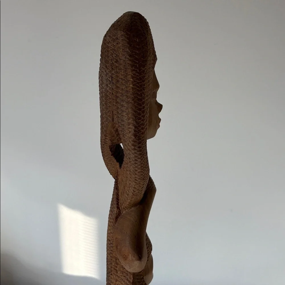 Hand Carved Wood Tribal Totem Statue - Picture 8 of 13